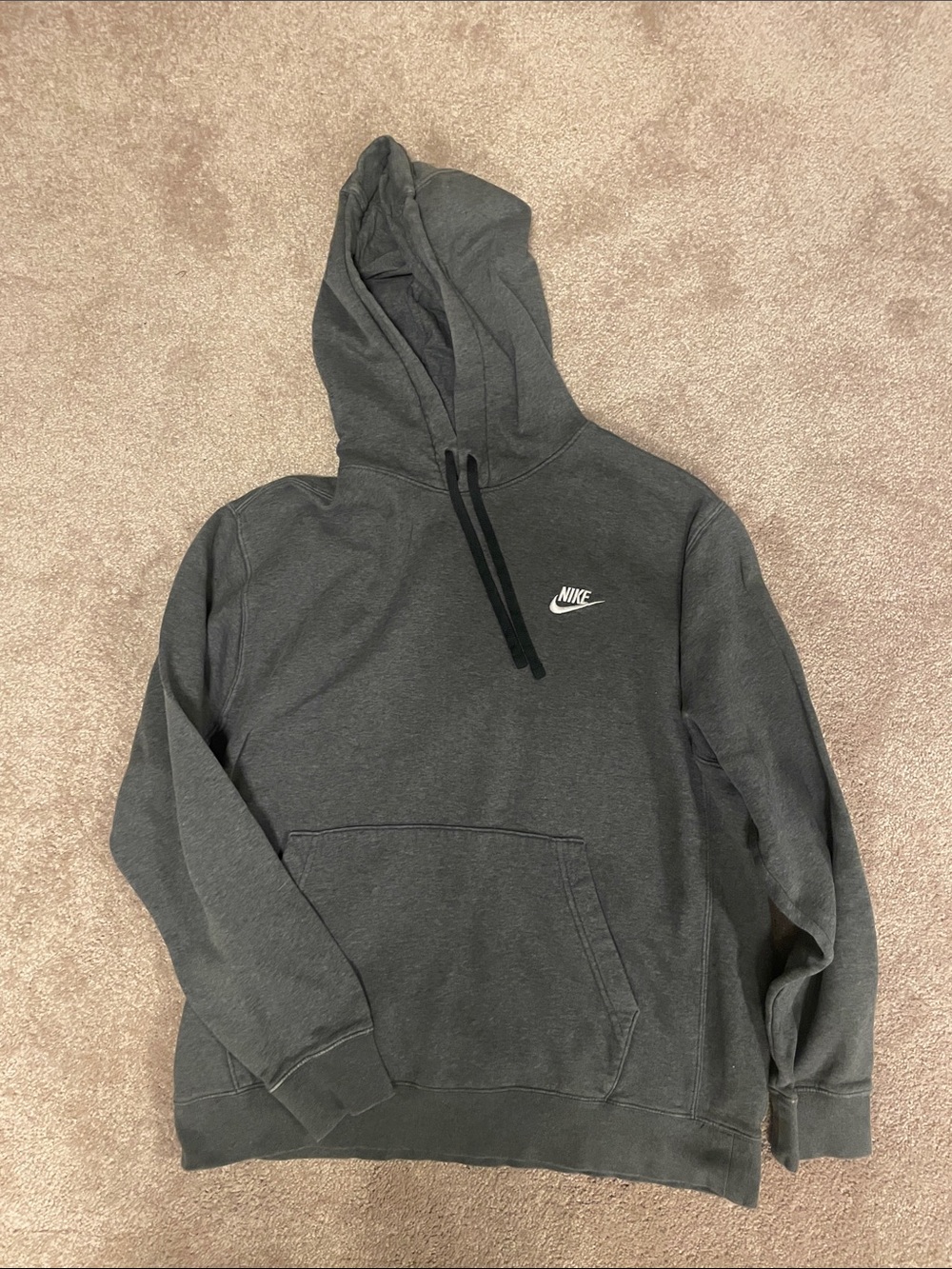 BOGO Nike Charcoal Gray Hoodie with White Swoosh